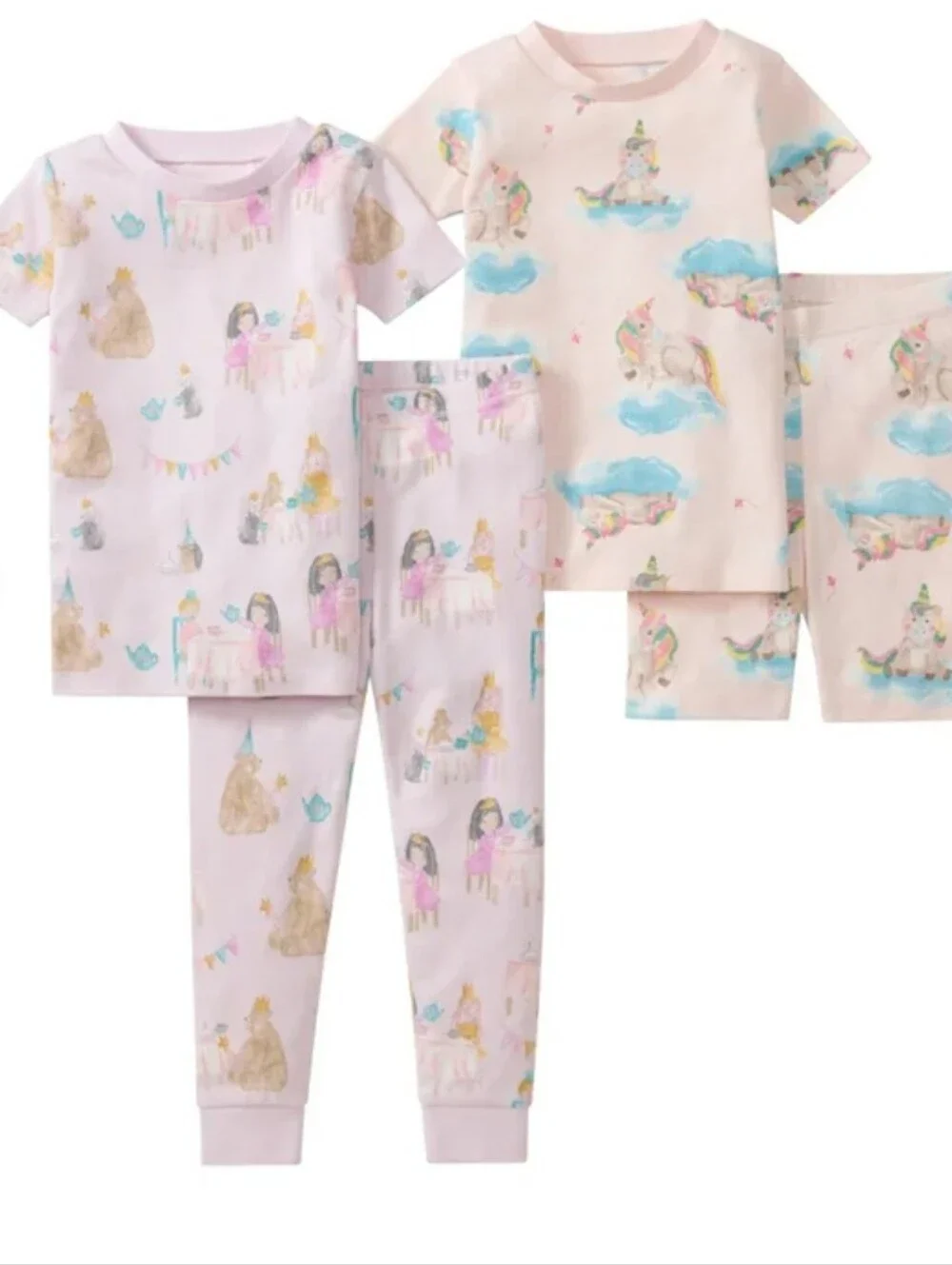 New!Burt's Bees 100%Organic Cotton Kids' 4-piece Pajama Set Y2K Cottagecore Retr